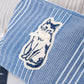 Kusuguru Japan Embroidered "Bowtie Cat" Multi-Dual Zi Pouch