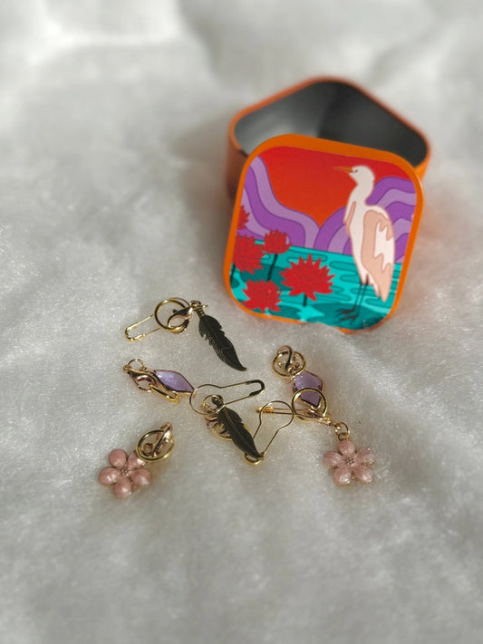 Stitch Markers and Tin by Lemonwood