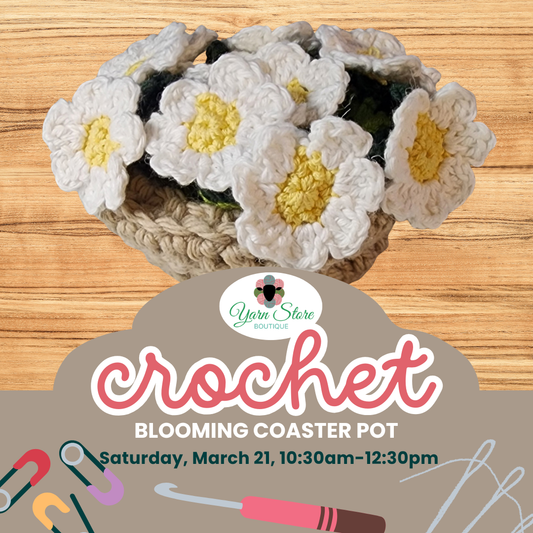 Blooming Crochet Coaster Pot with Pat