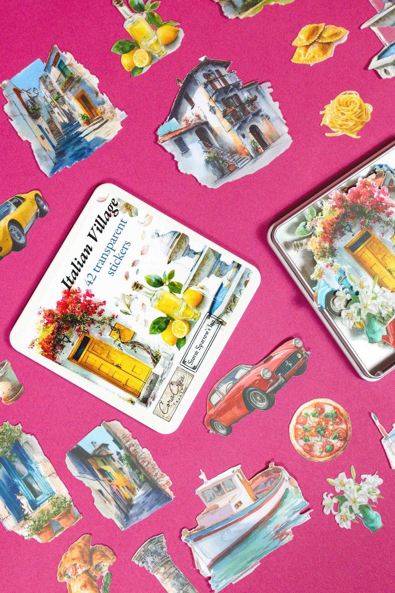 Italian Village Sticker Tin