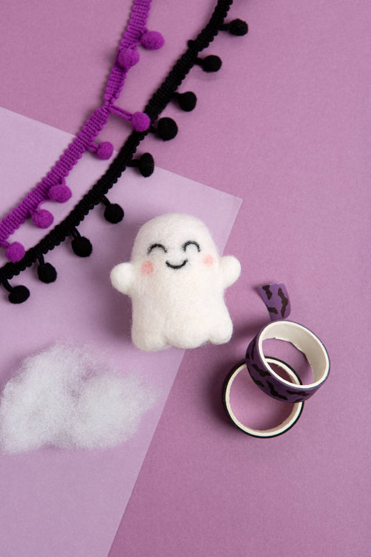 Happy Ghost Mini Needle Felting Kit | Beginner Craft Kit
