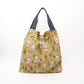 Kusuguru Japan Three Cats Embroidered Large Tote Bag -Yellow