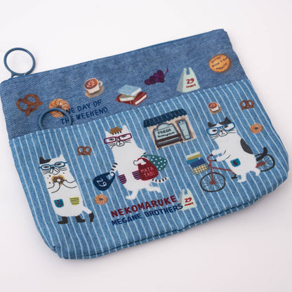 Kusuguru Japan Cat Card Holder Coin Purse Pouch