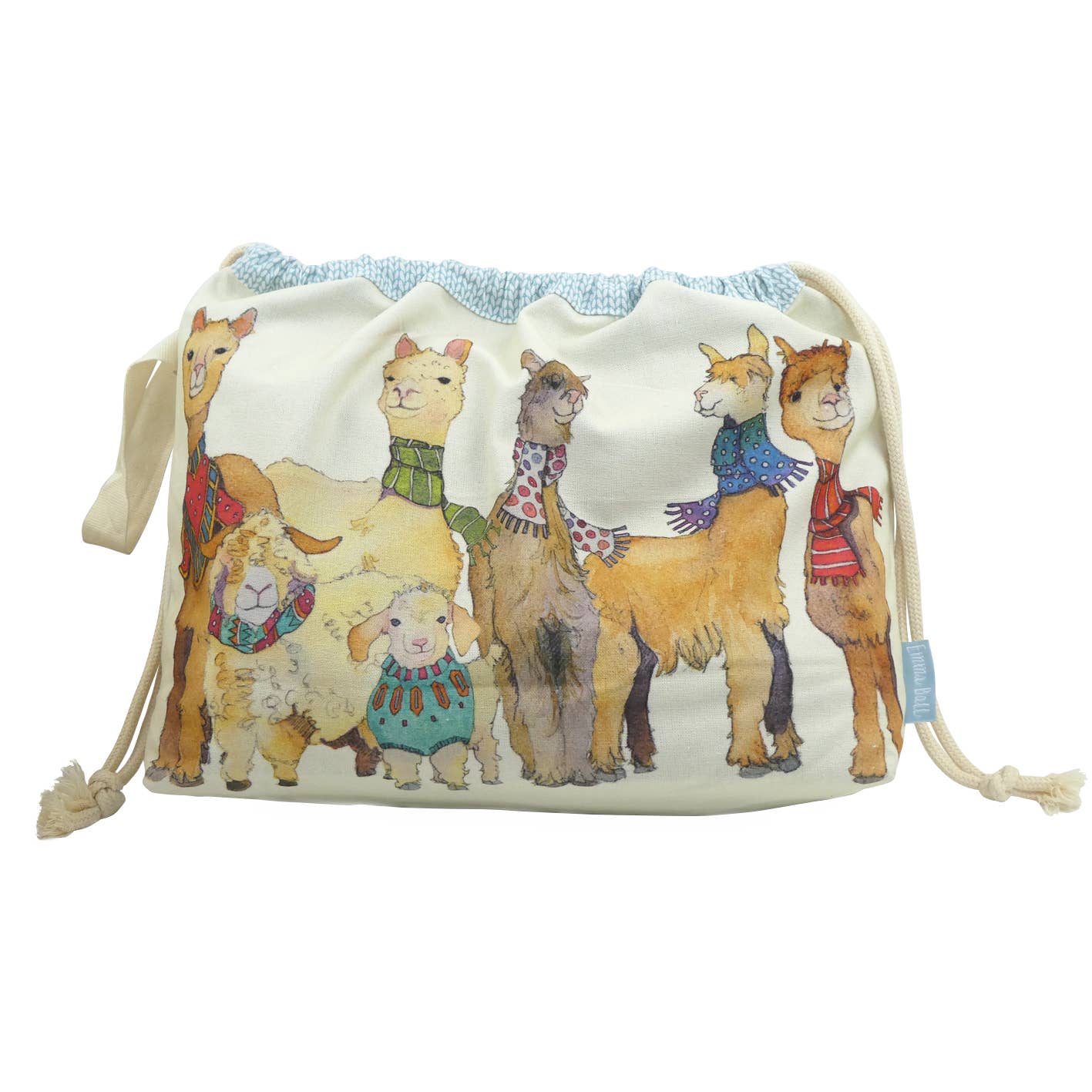 Alpaca & Friends Drawstring Bag by Emma Ball