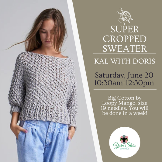 Super Cropped Sweater with Big Cotton by Loopy Mango KAL