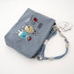 Kusuguru Japan Embroidered Cat Multi-Use Crossbody Bag