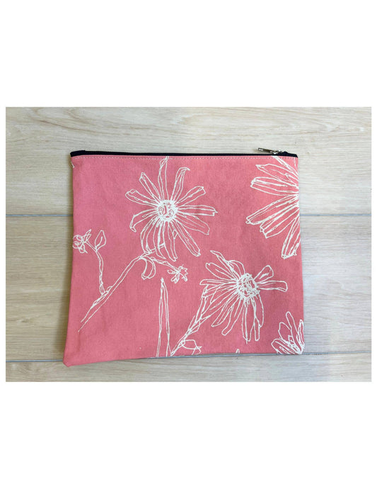 Coral Pink Zippered Pouch