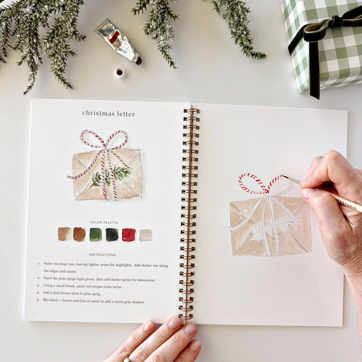 Classic Christmas Watercolor Workbook by Emily Lex