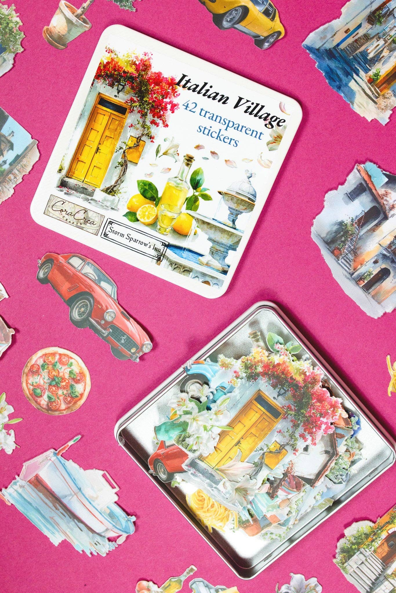 Italian Village Sticker Tin