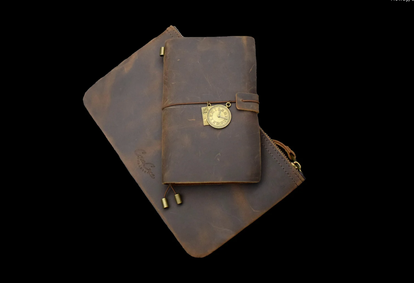 Traveler's Leather Set – Vintage Brown