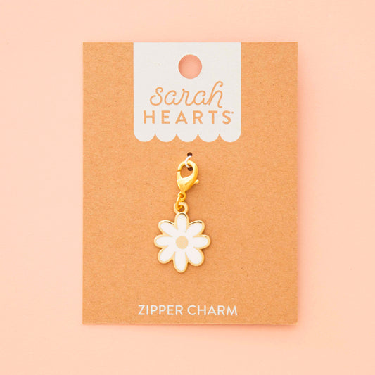 White Daisy Zipper Charm by Sarah Hearts