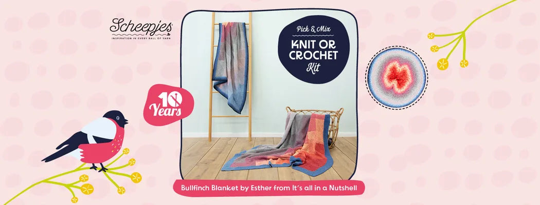 Dawn Chorus Bullfinch Blanket CKAL by Scheepjes