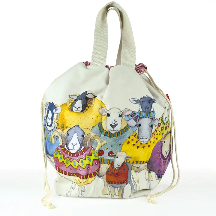 Emma Ball Sheep in Sweaters Large Bucket Bag