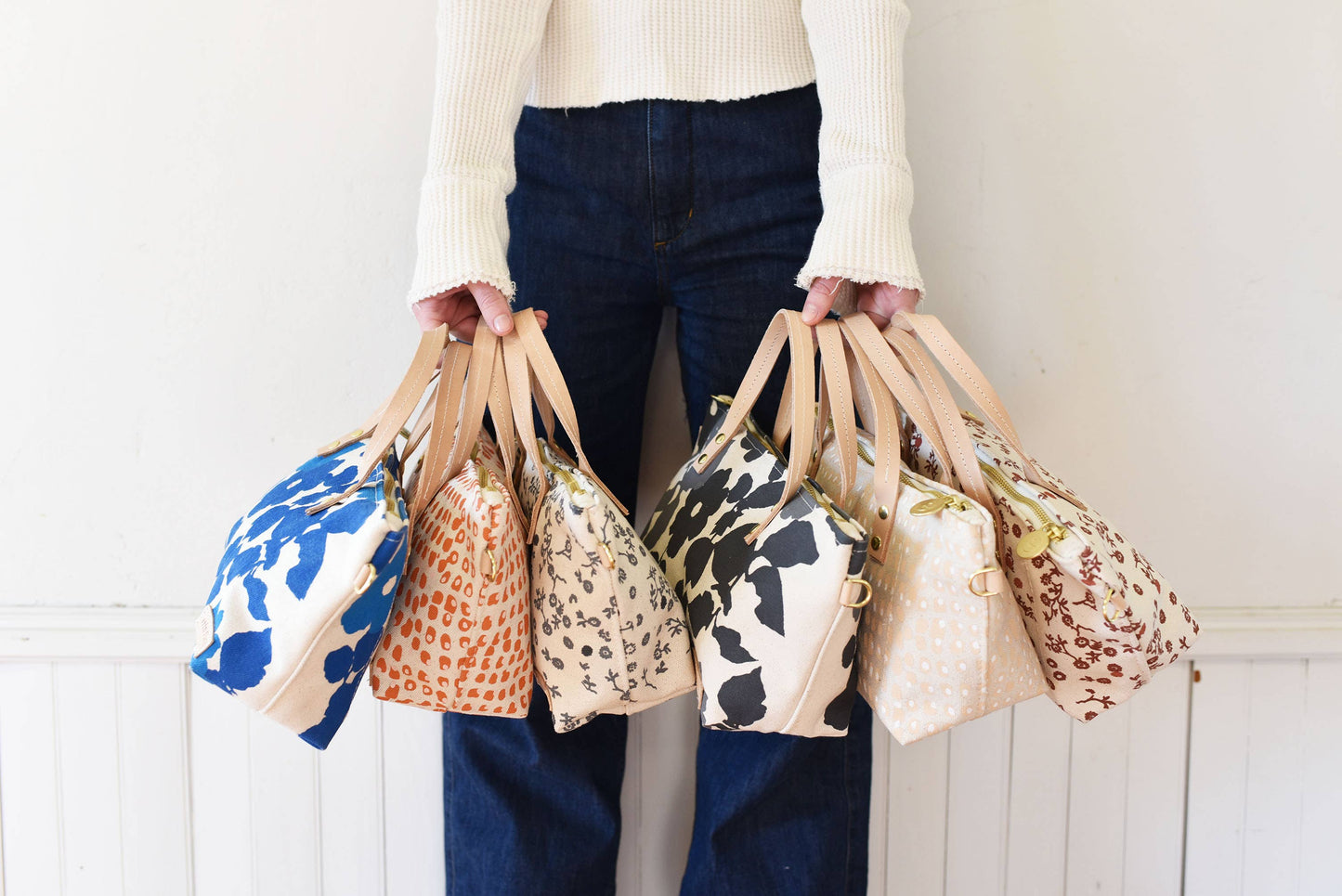 NEW Satchel in Blue Anita Pattern