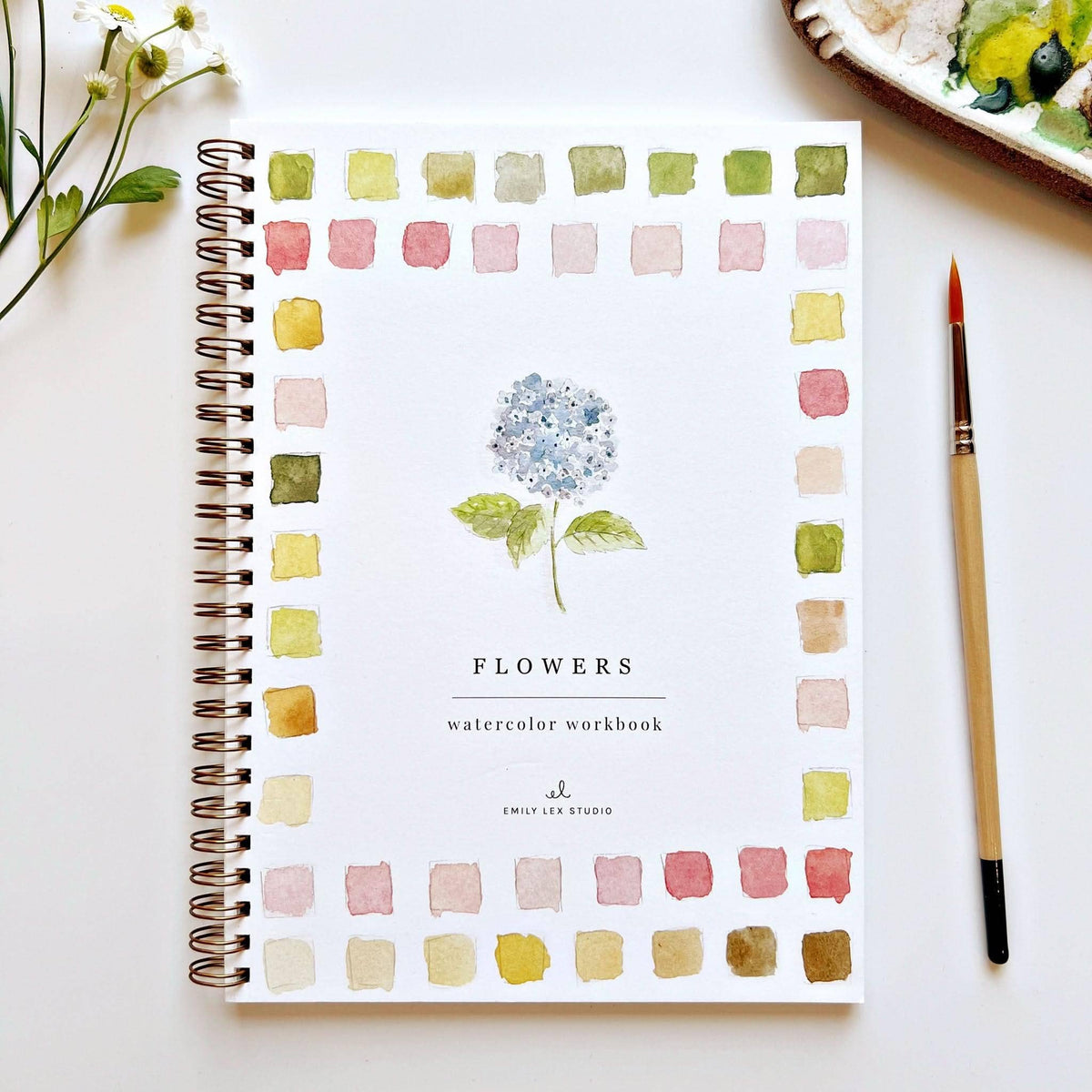Flowers watercolor workbook by Emily Lux