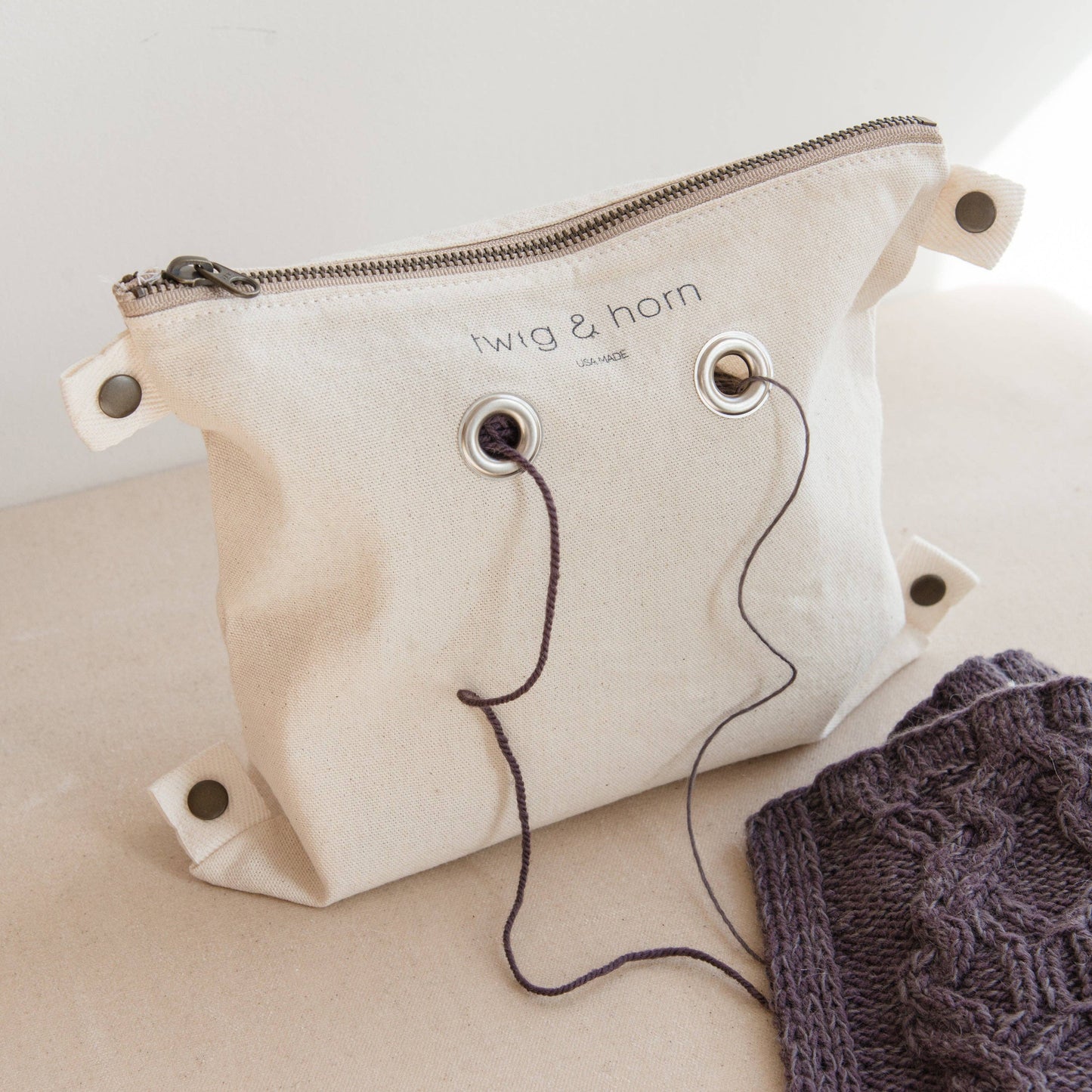 Waxed canvas crossbody tote