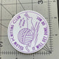Vinyl Sticker - Slow Knitting Club - Purple White Yarn Snail