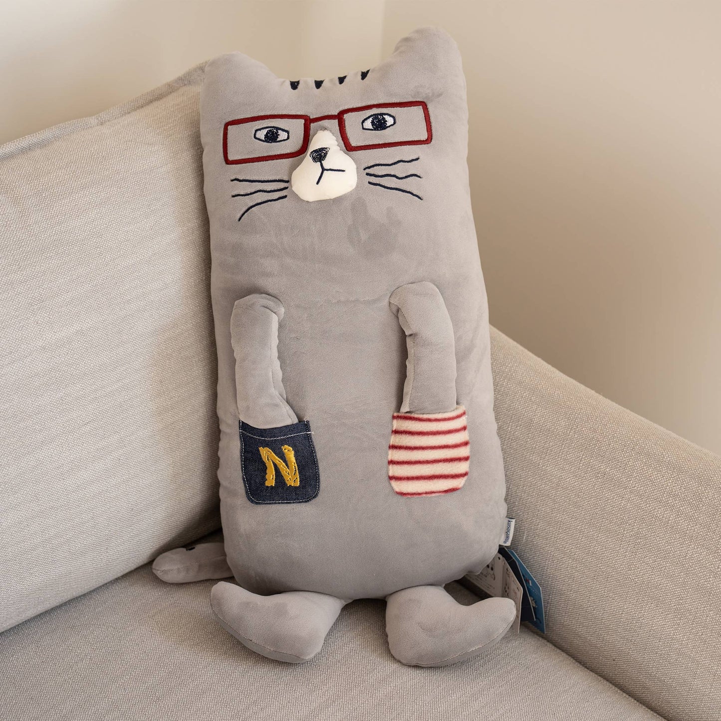 Kusuguru Japan "Nekozawa" Long Cat Lounge Pillow