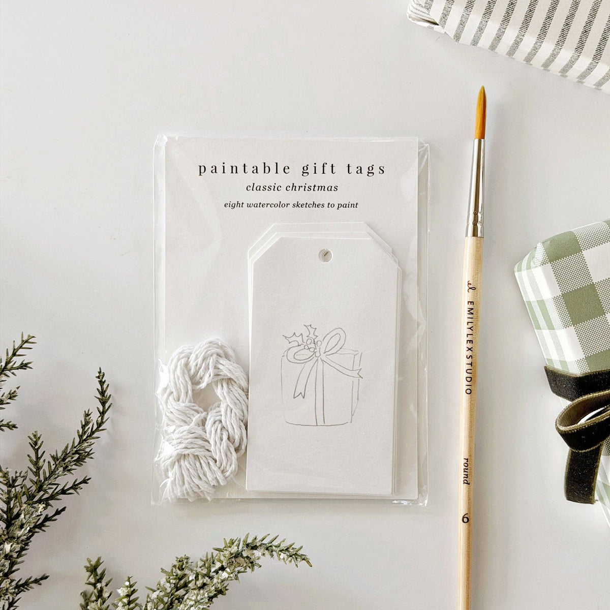 Classic Christmas paintable gift tags by Emily Lux