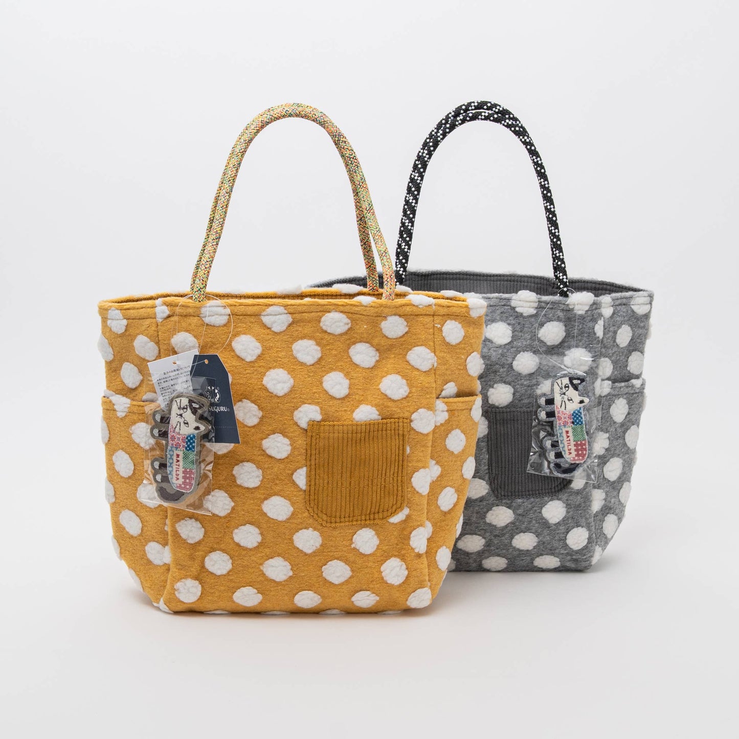 Kusuguru Japan Bobble Dot Textured Tote Bag
