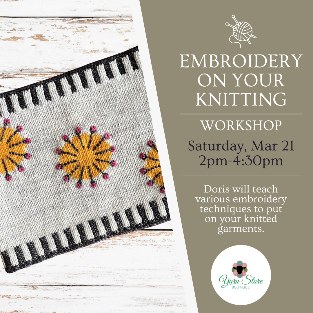 Embroidery on Your Knitting Workshop