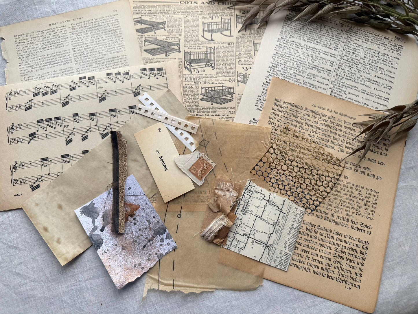 Collage Prompt Kit, Mixed Media Art Kit, Floral