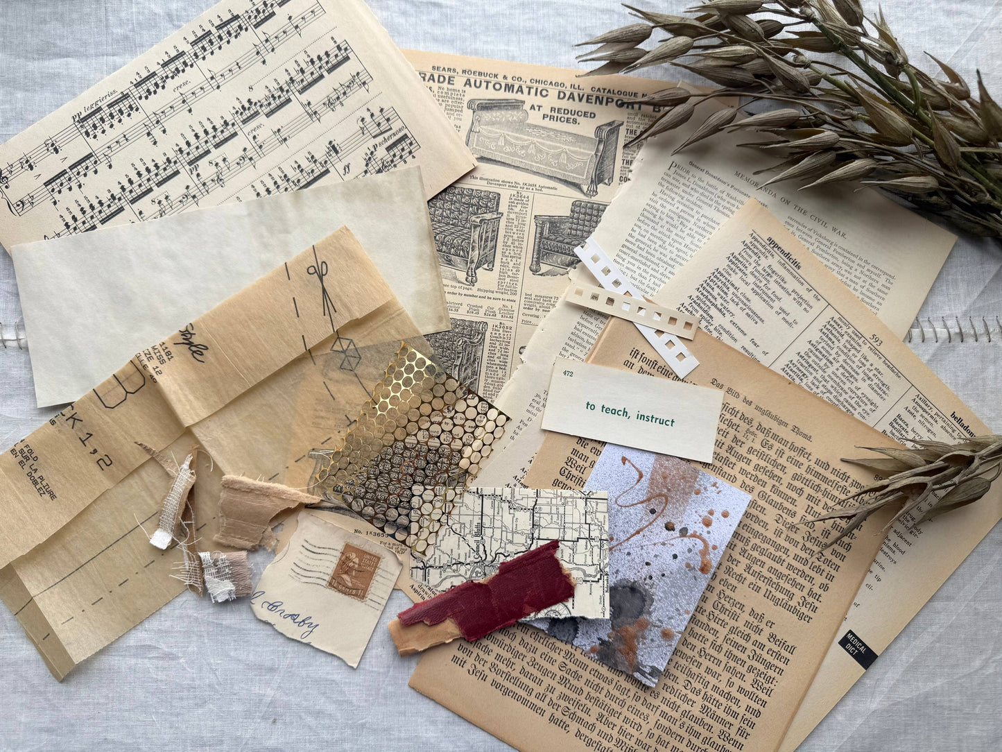 Collage Prompt Kit, Mixed Media Art Kits, Trees