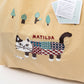 Kusuguru Embroidered Cat Nylon Shoulder Tote bag -Butter Yel