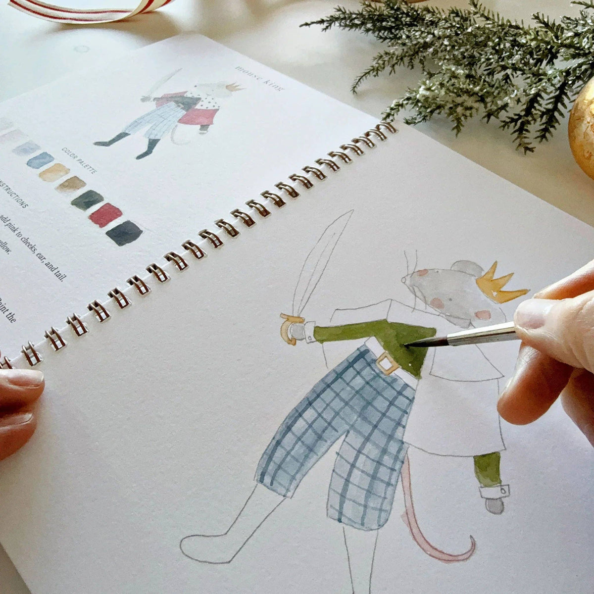 Nutcracker watercolor workbook by Emily Lux