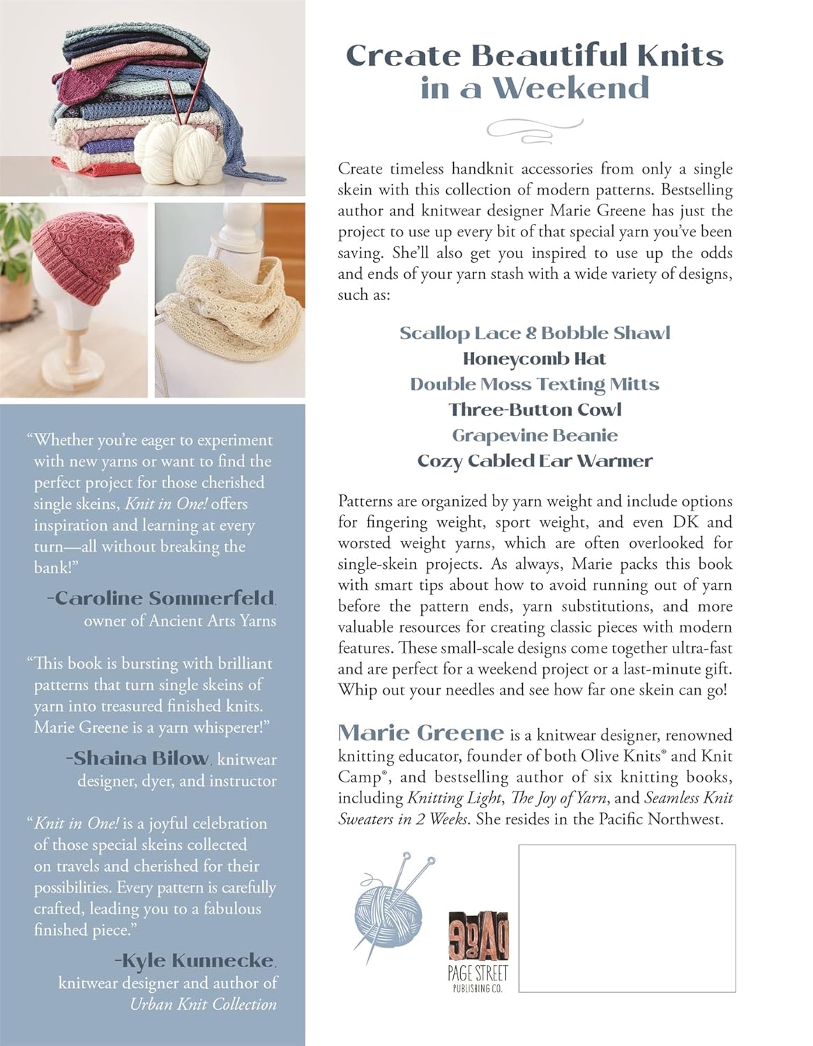 Knit in One! Book by Marie Greene