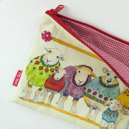 Emma Ball Long Project Pouch Sheeps in Sweaters