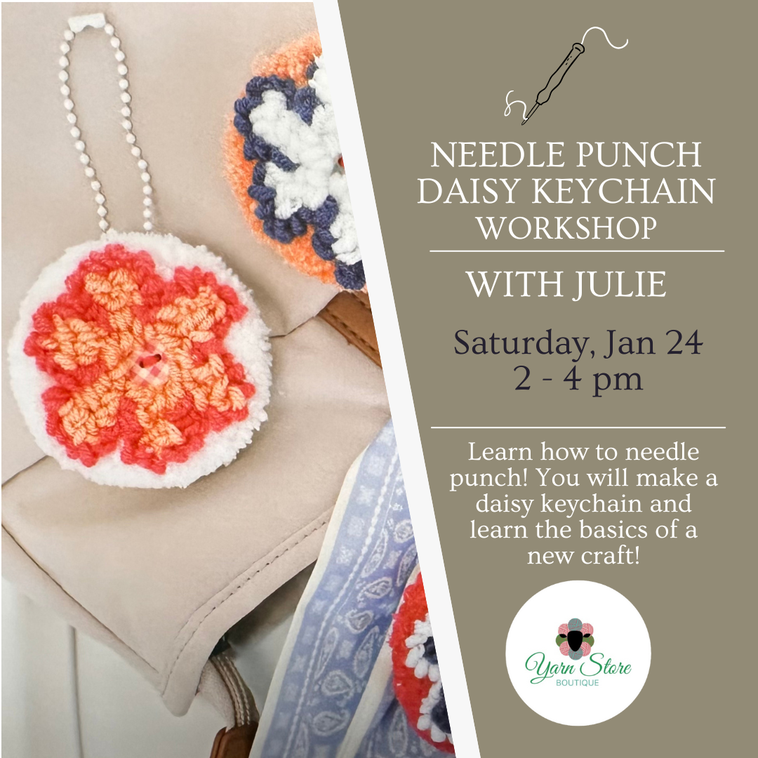Needle Punch Daisy Keychain Workshop
