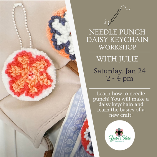 Needle Punch Daisy Keychain Workshop